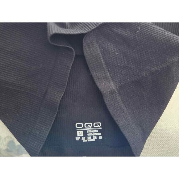 Chic Black OQQ Long Sleeve Crop Top/NEW Medium - Picture 5 of 5